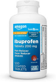 Amazon.com: Amazon Basic Care Ibuprofen Tablets 200 mg, Pain Reliever/Fever  Reducer (NSAID), 500 Count: Health & Personal Care
